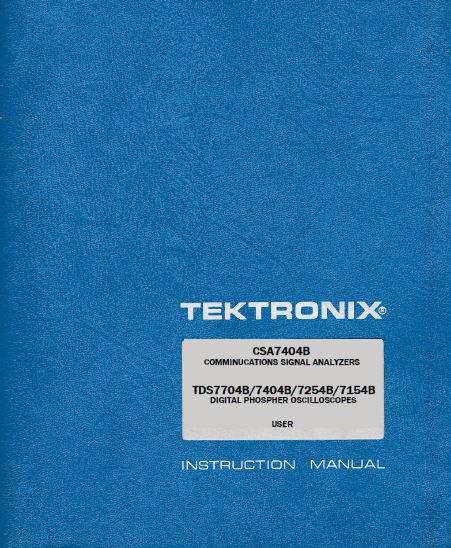 Tektronix CSA7404B Manual - Click Image to Close